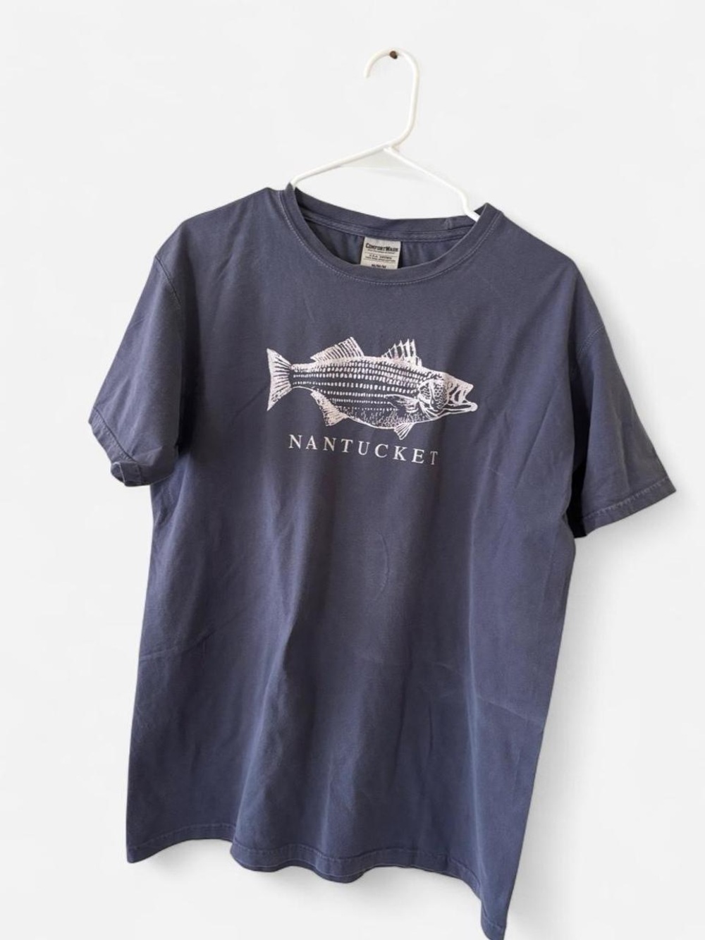 Cotton Navy Fish Graphic T-Shirt